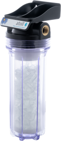 Корпус фильтра атолл Патриот SL10-3/4 прозрачный с картриджем PCCT (полифосфат)